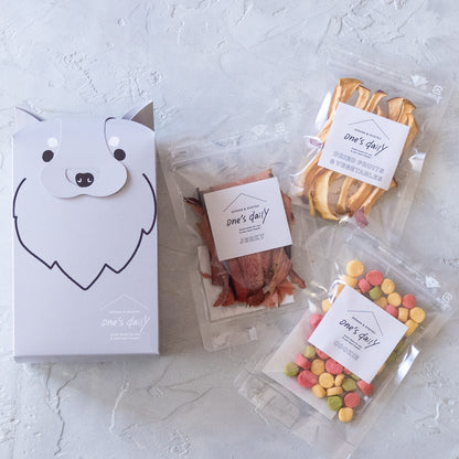 人気おやつギフトセット（おやつ3個＋ワンコBOXグレー）