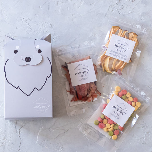 人気おやつギフトセット（おやつ3個＋ワンコBOXグレー）